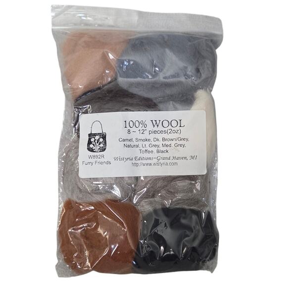 NEW 100% Wool Package of 8 Wysteria 12" W892R Camel Smoke Toffee Gray - Picture 1 of 3